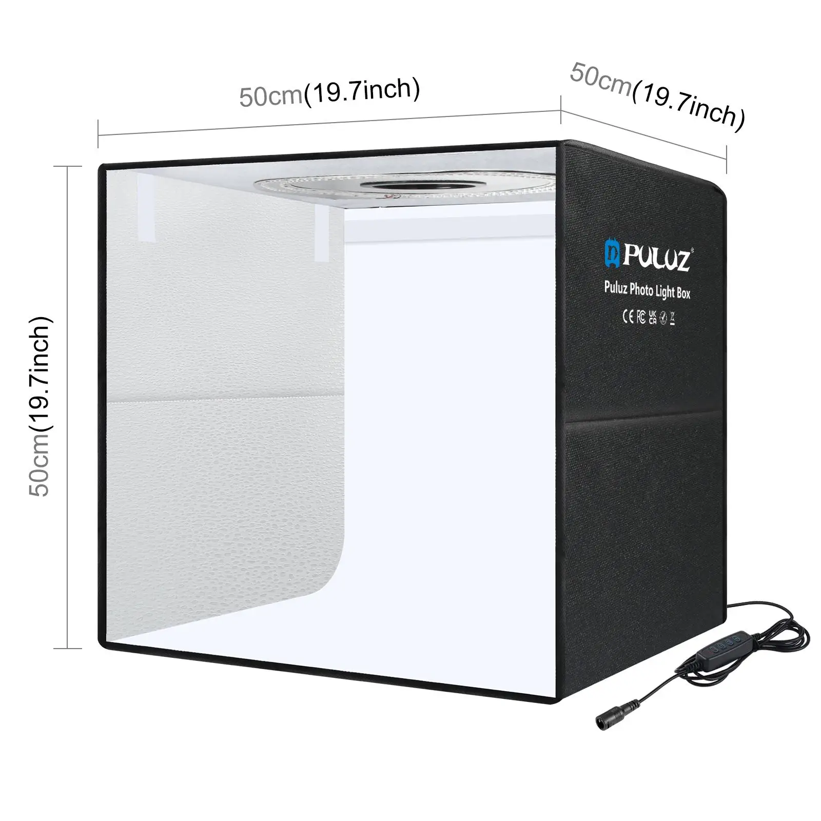 PULUZ 50cm Folding Portable Ring Light Photo Lighting Studio Shooting Tent Box with 6 x Dual-Side Backdrops Table Top Photo Box