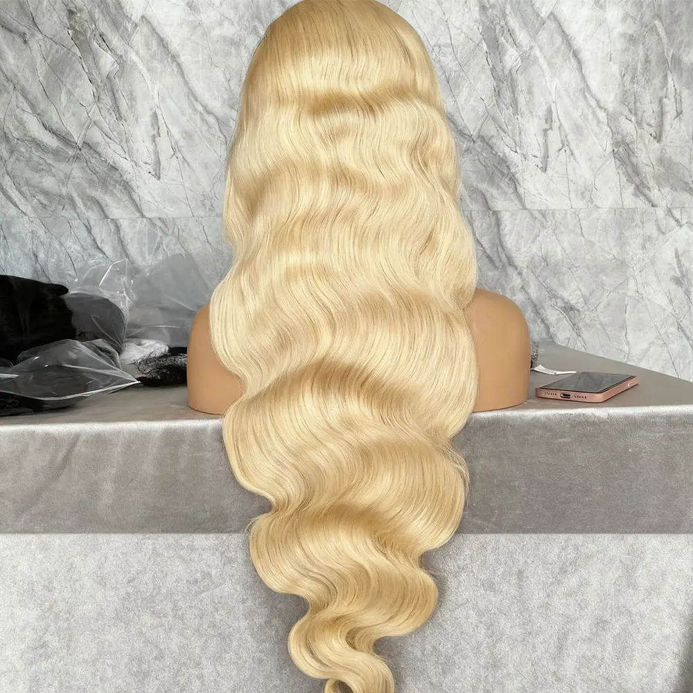 

613 Blonde 13x6 HD Lace Front Human Hair Wigs For Women 30 40 Inch Bone Straight Body Wave Lace Frontal Wig 220 Density
