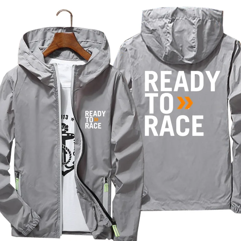 Men's Ready To Race Enduro Cross Motocross Bitumen Bike Life Pilot Coat Thin Windbreaker Bomber Hooded Jacket Male Sport S-7XL