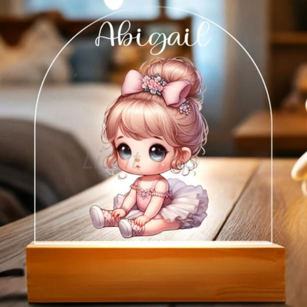 Girls Creative Led Table Lamp Boys Acrylic Night Lights Gift Led Personalized baby Fairy Night Light For Home Room Decoration