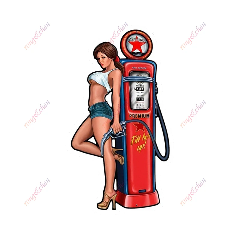 

Funny Car Sticker Gasoline Filling Station Rund for Car Motorcycle Racing Helmet Laptop Trunk Body Car Window PVC Vinyl Decals