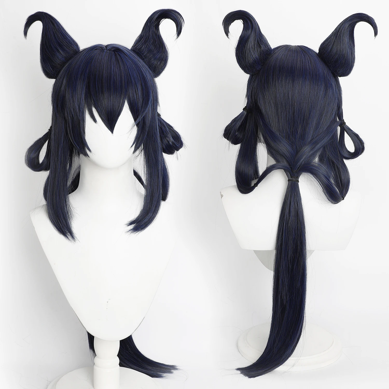 

Парик аниме Honor of Kings Gongsun Li, парик для косплея, женский длинный темно-синий синтетический парик с челкой, аниме-игра, косплей, вечерние