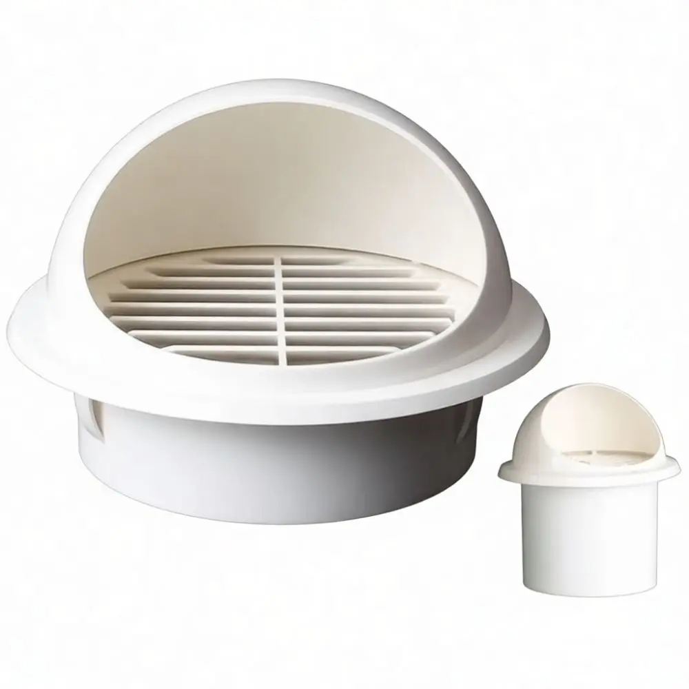 Protective PVC Vent Cover For Roof Exterior Wall Exhaust Pipe Rainproof Ventilation Hood Durable HVAC System Accessory