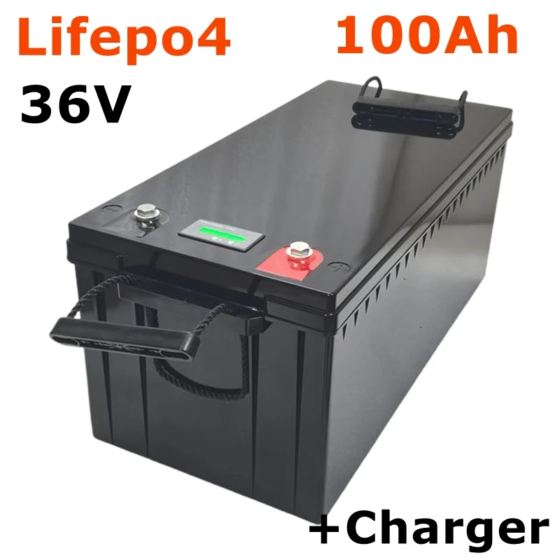 Lithium 36V 100Ah Lifepo4 Battery With BMS For Solar System Trolling Motor Boat+ 43.8V 10A Charger