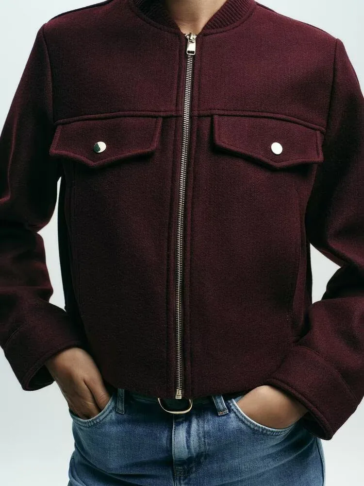 Fall 2025 Women's Faion Soft ort Jaet Casual Comfortable Outerwear Ele Quali Ethnic Stage Clothing