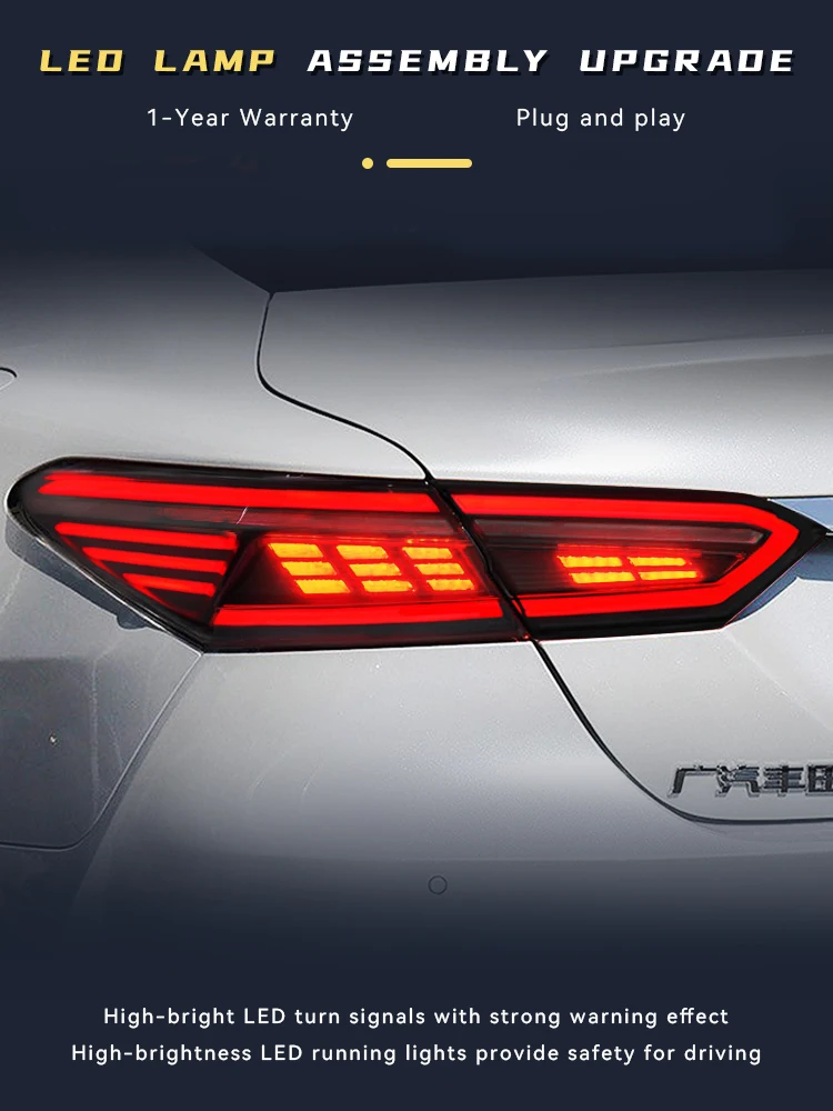 

Car Styling For Toyota Camry 2018-2023 Rear Light DRL Tail Lamp Dynamic LED Brake Turn Signal Taillights Automatic Accessories