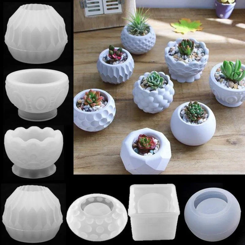 Molde De Silicone para Vaso De Carne, Ponto De Onda, Vaso Quadrado, Caixa De Armazenamento, Molde De Concreto De Gesso, Vela, Molde Epóxi De Cristal Em Vaso