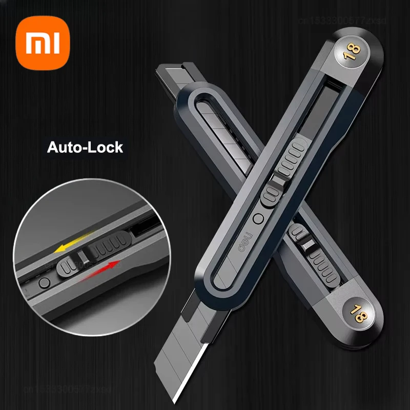 Xiaomi Snap-off Maket Bıçağı Geri Çekilebilir Kutu Kesiciler 9/18mm Yüksek Karbonlu Çelik Bıçaklar Kendinden Kilitli Kesme Aletleri Ofis Malzemeleri