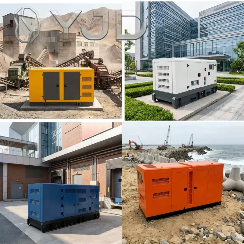 YJD JPF Silent Diesel Generators 30-200kW 500kVA Water Cooled Genset with ATS 60Hz