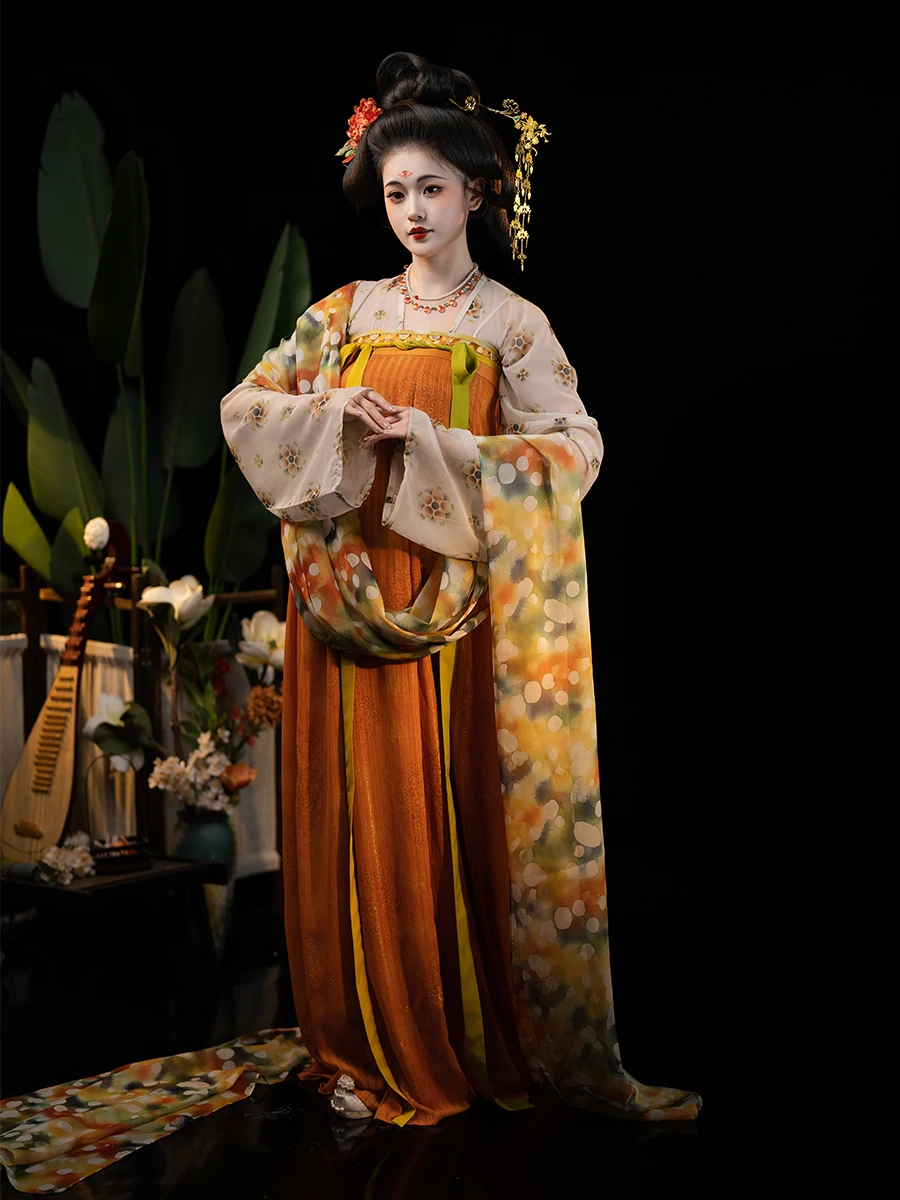 

Hanfu Tang Dynas полиэфирное волокно археологический репликация Tang Sancai костюм для женщин 8-25 лет