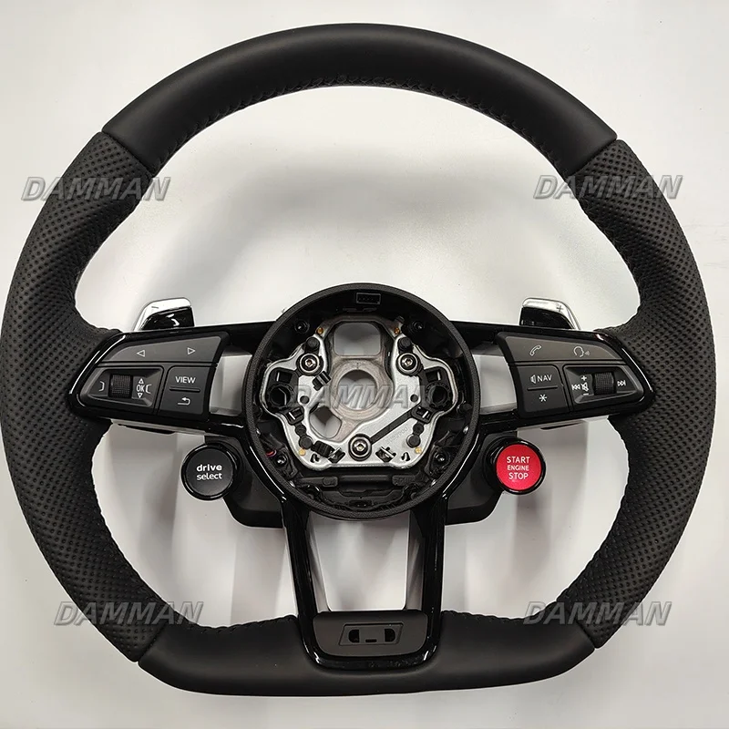 

Leather Steering Wheel For Audi R8 D4 D5 A3 S3 A7 Q2 Q3 Q5 Q7 S4 S5 S6 RS6 S7 RS7 A6 With Short Paddle Shifters Car Accessories