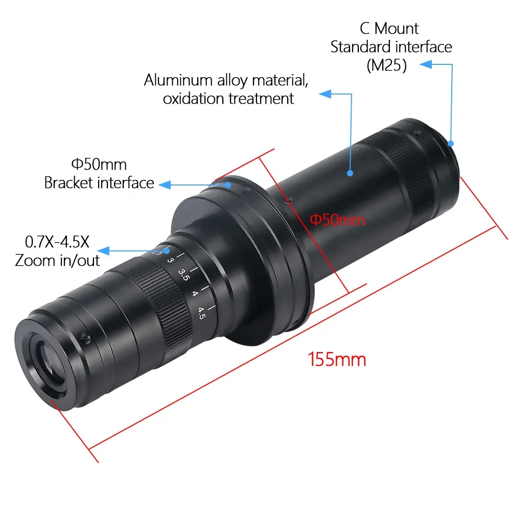 YIZHAN Full 4K Digitalmikroskop zum Löten, 215-fache Vergrößerung, 48MP HDMI USB Mikroskopkamera mit IMX415 Sensor, Videomikroskop – Detail 21
