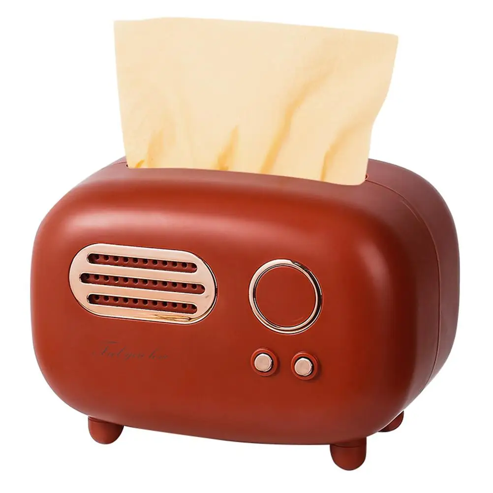 Retro-Radio-Modell Taschentuchbox Serviettenbox Praktischer Moderner Desktop-Papierhalter für Küche Wohnzimmer Schlafzimmer