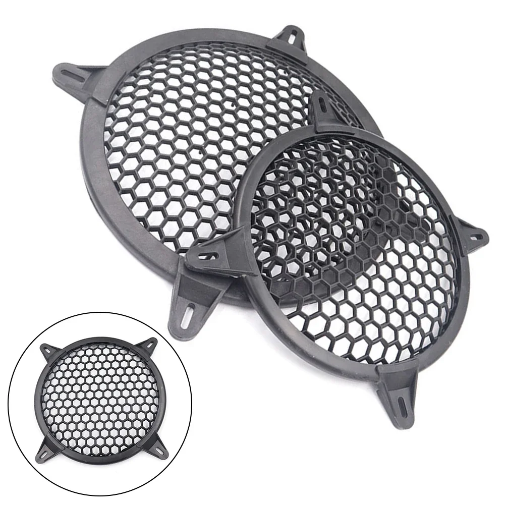 2pcs 12 Inches Black Plastic Car Audio Speaker Sub Woofer Grille Guard Protector Cover Mesh Round Car Subwoofer Speaker Cover