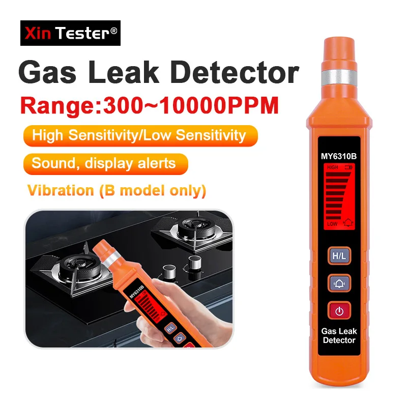 

Xin Tester Handheld Gas Leak Detector Sound & Screen Alarm Combustible Flammable Detector