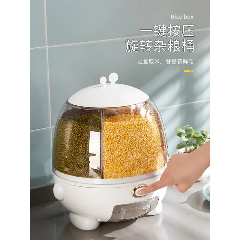 

Divided Rice Bucket Rotating Five Grains and Miscellaneous Grains Rice Storage Box Household Insect and Moisture Proof