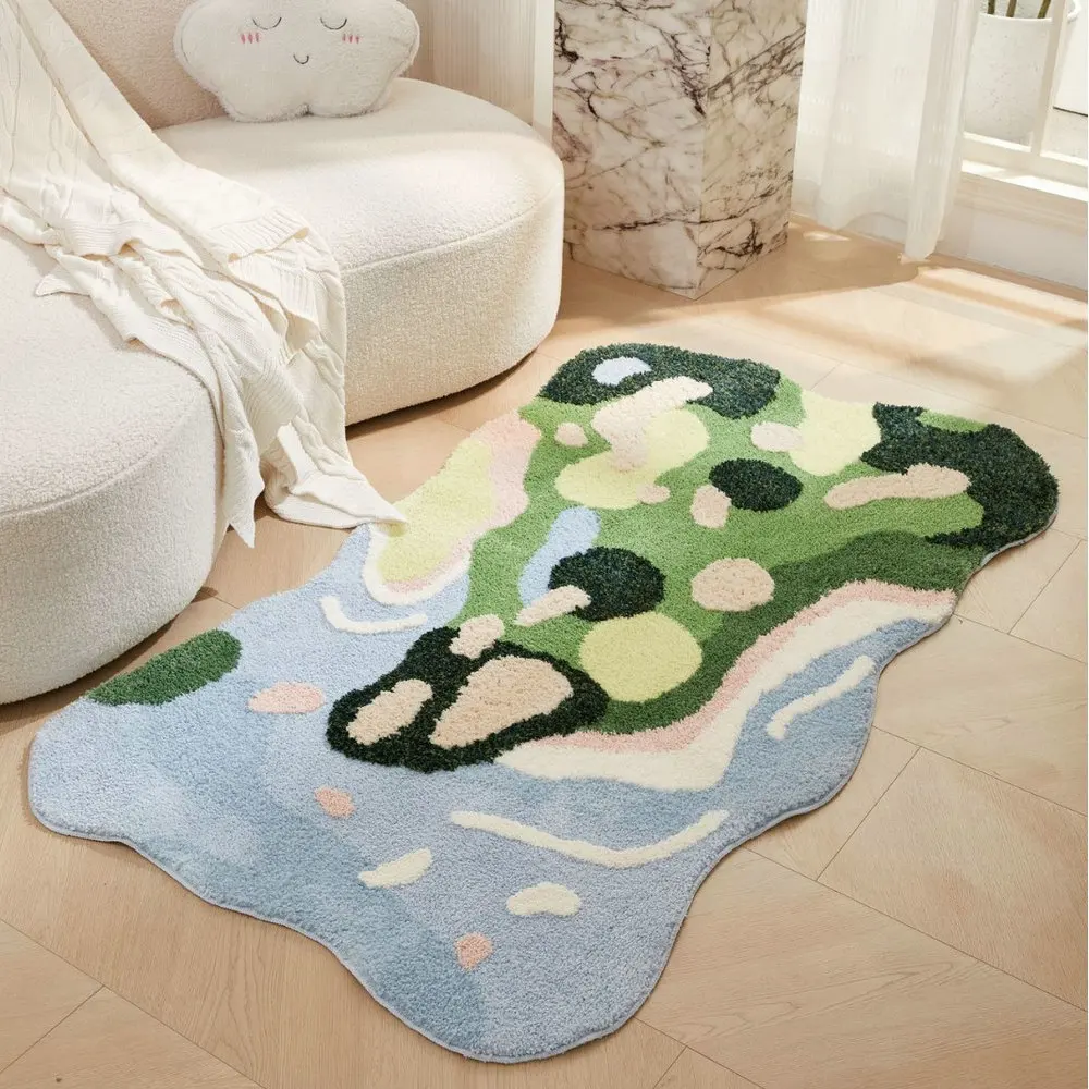 Long Irregular Tufted Carpet Living Room Home Decor Bedroom Rug Floor Mat Anti Slip Thick Soft Plush Anti-slip Bedside Foot Mats