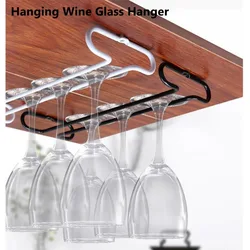 Iron Wall Mount Wine Glass Rack Hanging Wine Cup Holder Bar Goblet Storage Racks Shelf Hanger Kitchen under cabinet Organizer