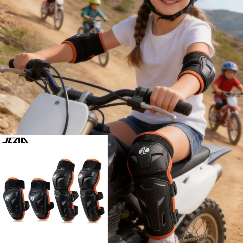 Kids Knee Elbow Pads 4Pcs Set Children Motocross Protective Gear for MTB BMX Enduro Skateboard Scooter Skiing Motorcycle