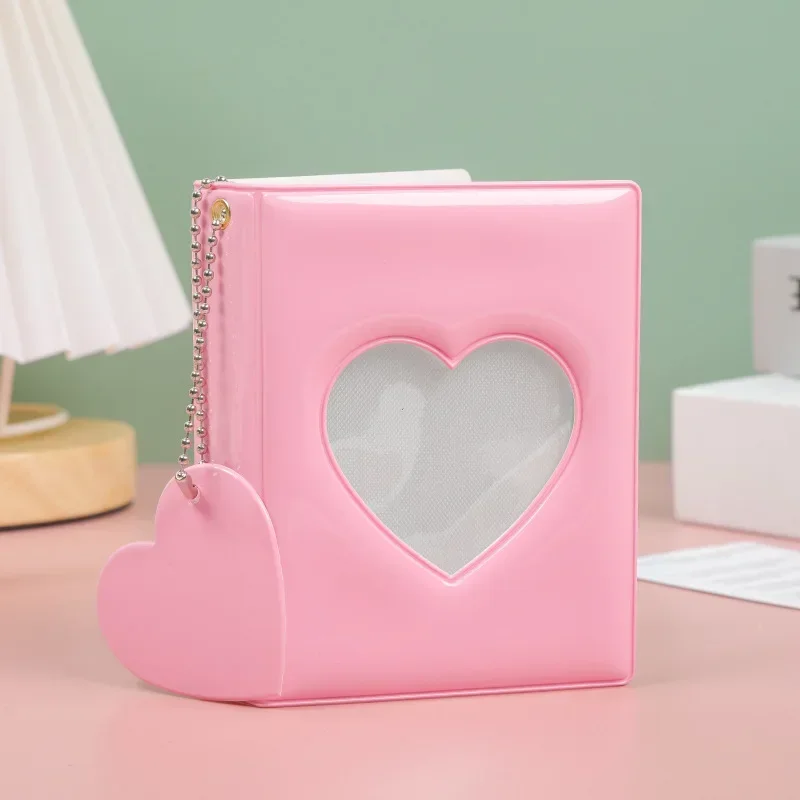 Neues 3-Zoll-Fotoalbum in Uni-Farbe mit Herzanhänger, Photocard-Halter für Kpop-Idol-Karten, Sammelalbum, Polaroid-Album – Detail 6