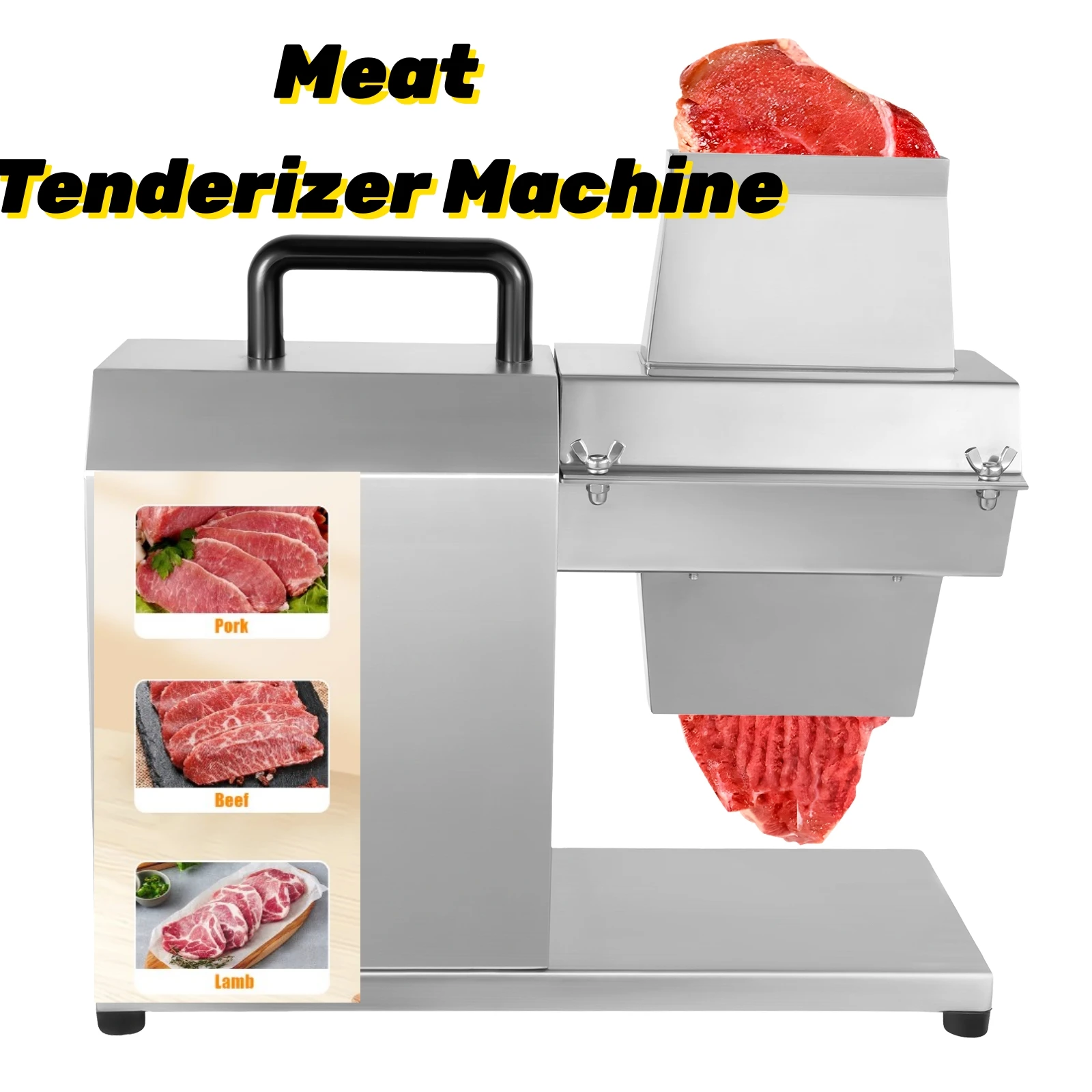 

Commercial Meat Cuber Tenderizer Machine,110V 450W Commercial Heavy Duty Meat Cuber Tenderizer Tool Food Grade Stainless Steel