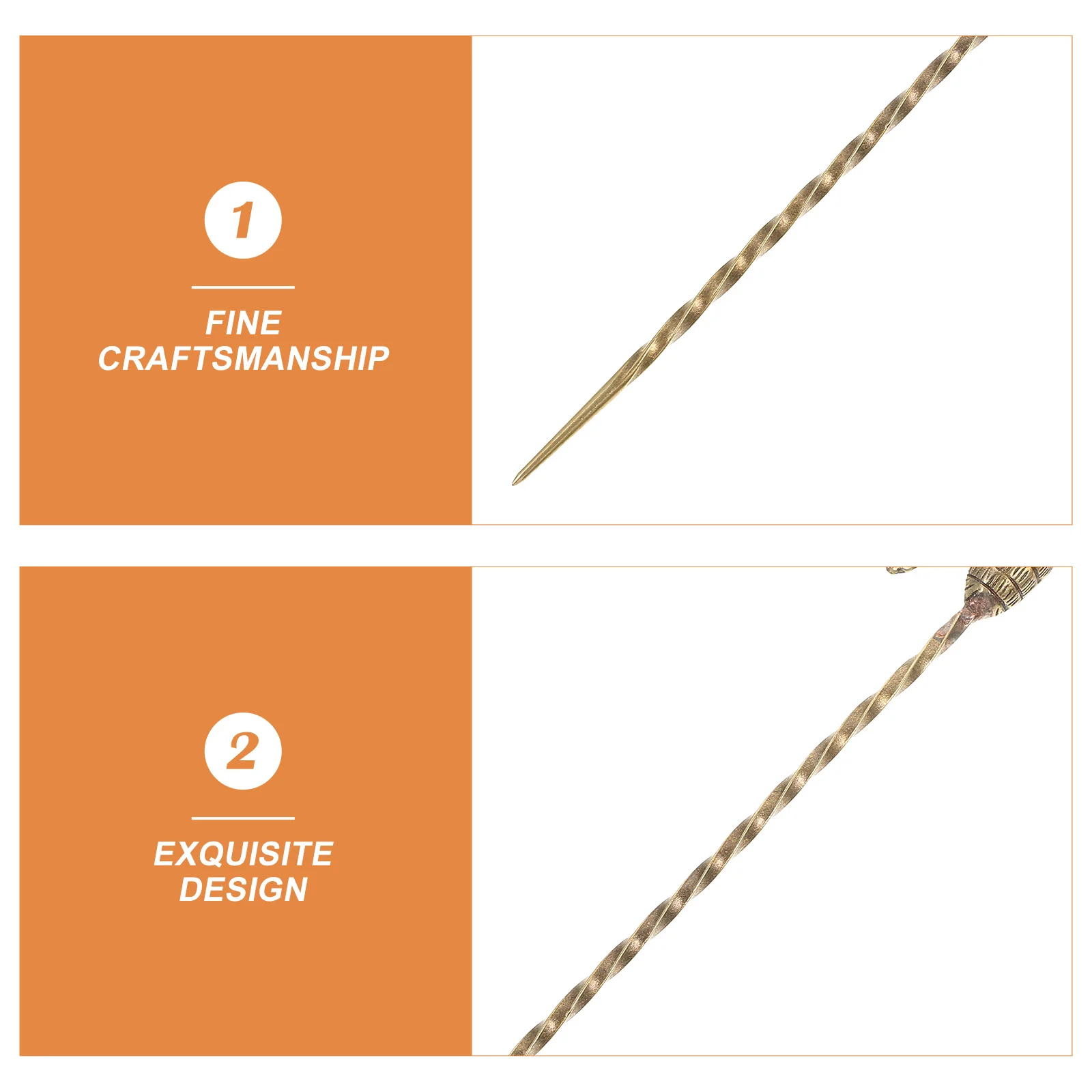 

Vintage Brass Tea Needle Multi Functional Tool for Unclogging Teapots and Styling Hair Accessory