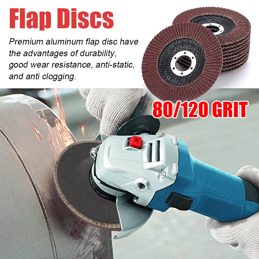 

10pcs Grinding disc 4.5 "115mm 80/120 frosted plates Angle grinder parts removingmolds metal plastic wood Grinding polishing