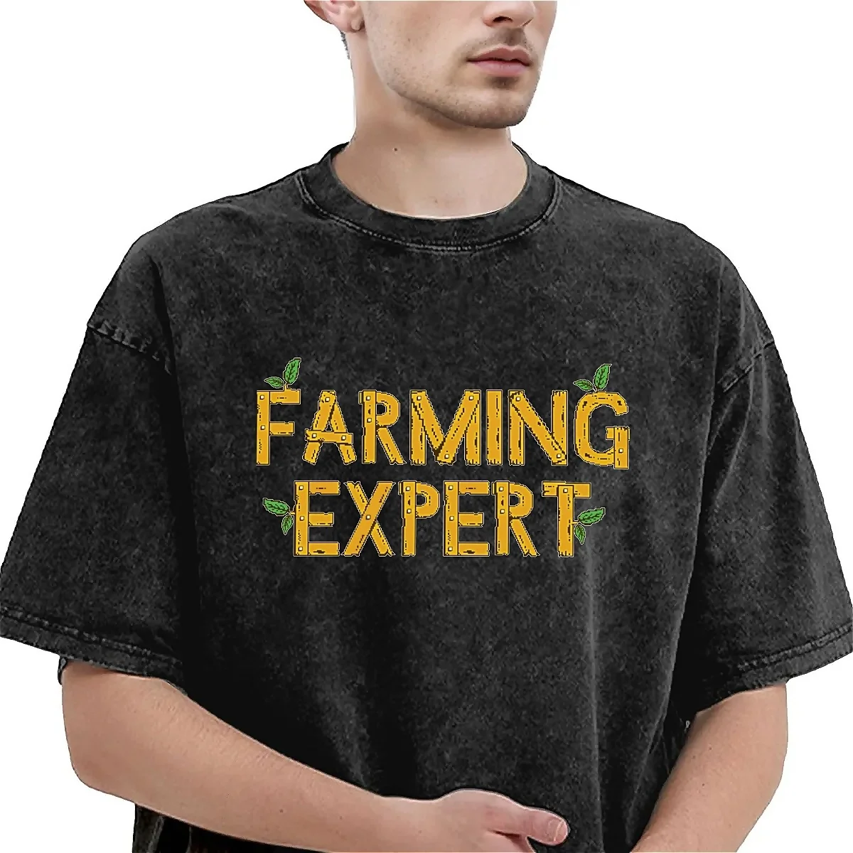 Stardew Valley Video game Washed T-Shirt Mens Farming Expert Vintage Casual T-Shirts Summer Harajuku Tees Design Oversized Tops