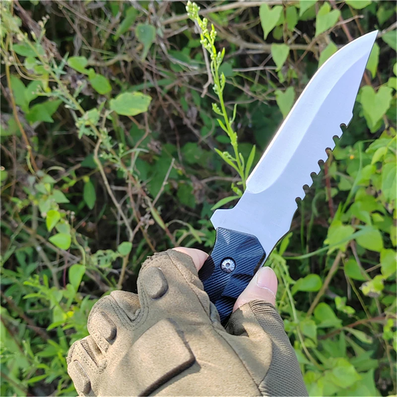 Outdoor survival knife outdoor survival knife camping self-defense tactics survival knife portable tactical straight knife