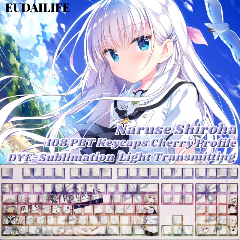 

Naruse Shiroha 108, летние карманы, PBT DYE, сублимационный светопропускающий переключатель Cherry Cross Axis для механической клавиатуры