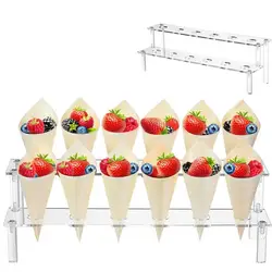 Ice Cream Cone Holder Display Ice Cream Display Clear Stand Storage Holder Transparent Texture Storage Organizer for Desserts