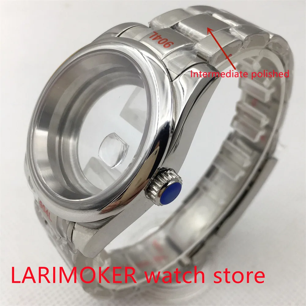 

36mm/39mm Silver Polished Case Strap Sapphire Glass Date Fit NH35 NH36 ETA2824 2836 PT5000 Pearl DG2813 Miyota 8205 8215 Movemen