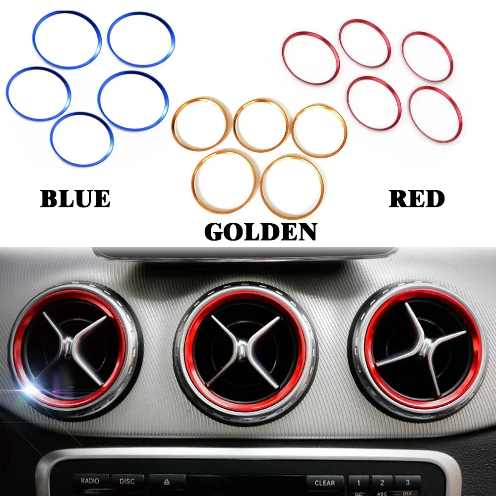 

Yubao 5Pcs Car-Styling AC Outlet Ring Decoration Air Conditioning Vents Trim Stickers Cover for Mercedes Benz A B CLA GLA Class