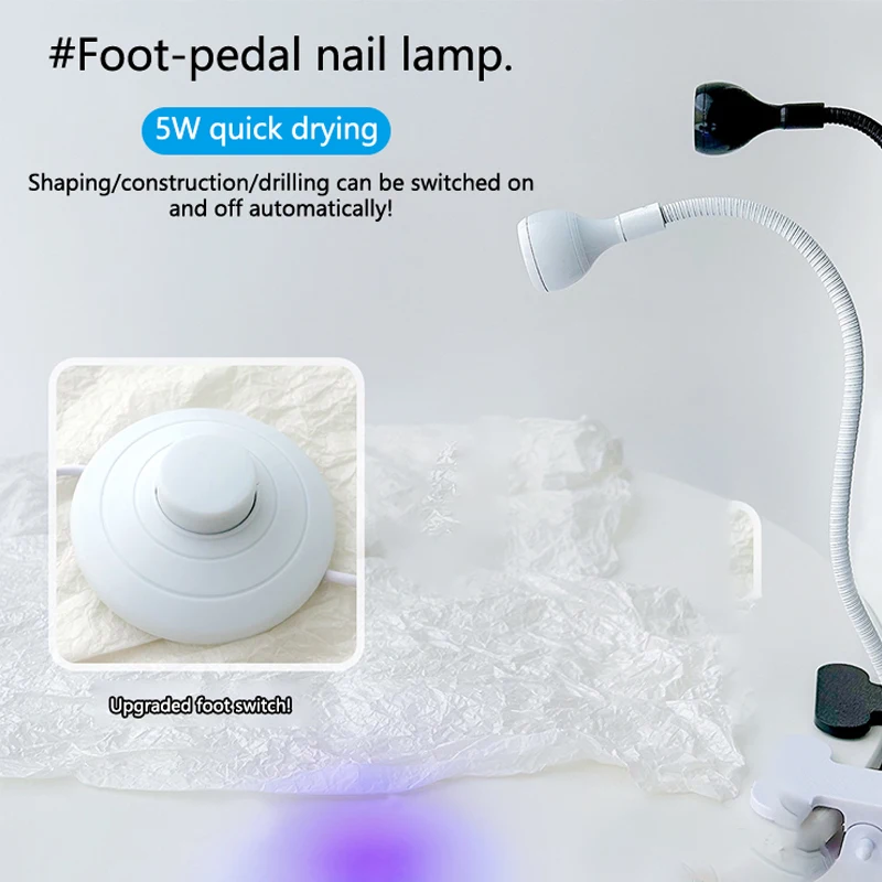 LED UV Light para Unhas de Gel, Mesa flexível Clip-On, USB Nail Drying Lamp, Mini Secador de Manicure, Equipamento Ferramentas