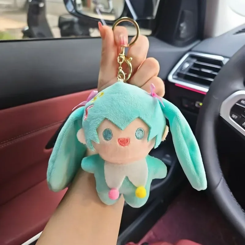 New Kawaii 12cm Hatsune Miku Fufu Doll Bow Plush Doll Anime Snow Cherry Blossom Children's Birthday Gift Christmas Gift