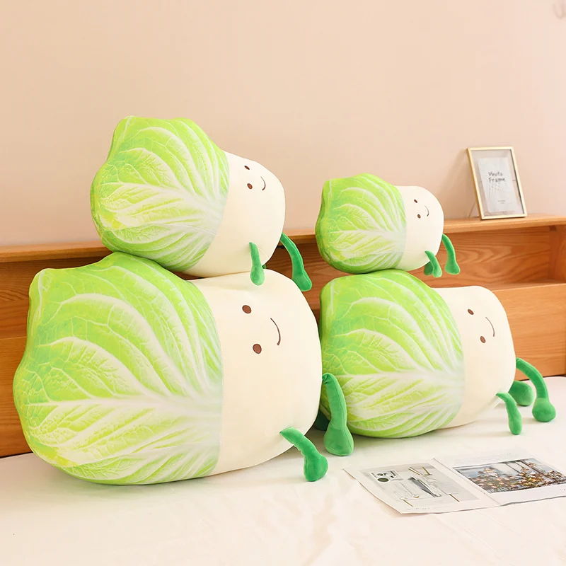 Simulated cartoon vegetable Plush cabbage Throw Pillow  Anime Soft Kids Toys Kawaii Room Decor