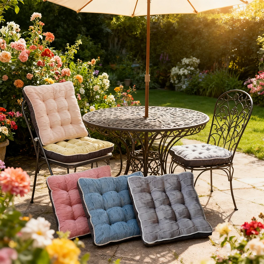 

Square Thicken Velvet Fabric Home Seat Mat Four Seasons Universal Stool Pads Office Sitting Soft Chair Cushion Backrest 40x40cm