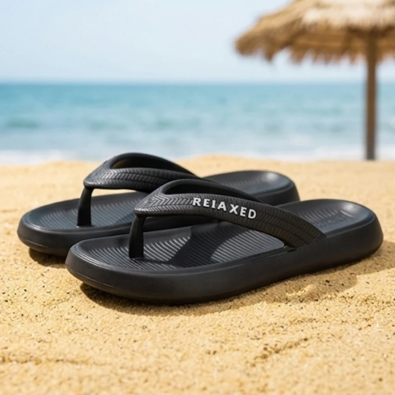 Fashion Men Flip Flops Anti-slip Soft Sole Wear-resistant Breathable Beach Comfort Couple Leisure Slippers image 6