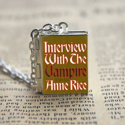 Interview With the Vampire Anne Rice Book Cover Locket Necklace Keyring silver & Bronze tone jewelry