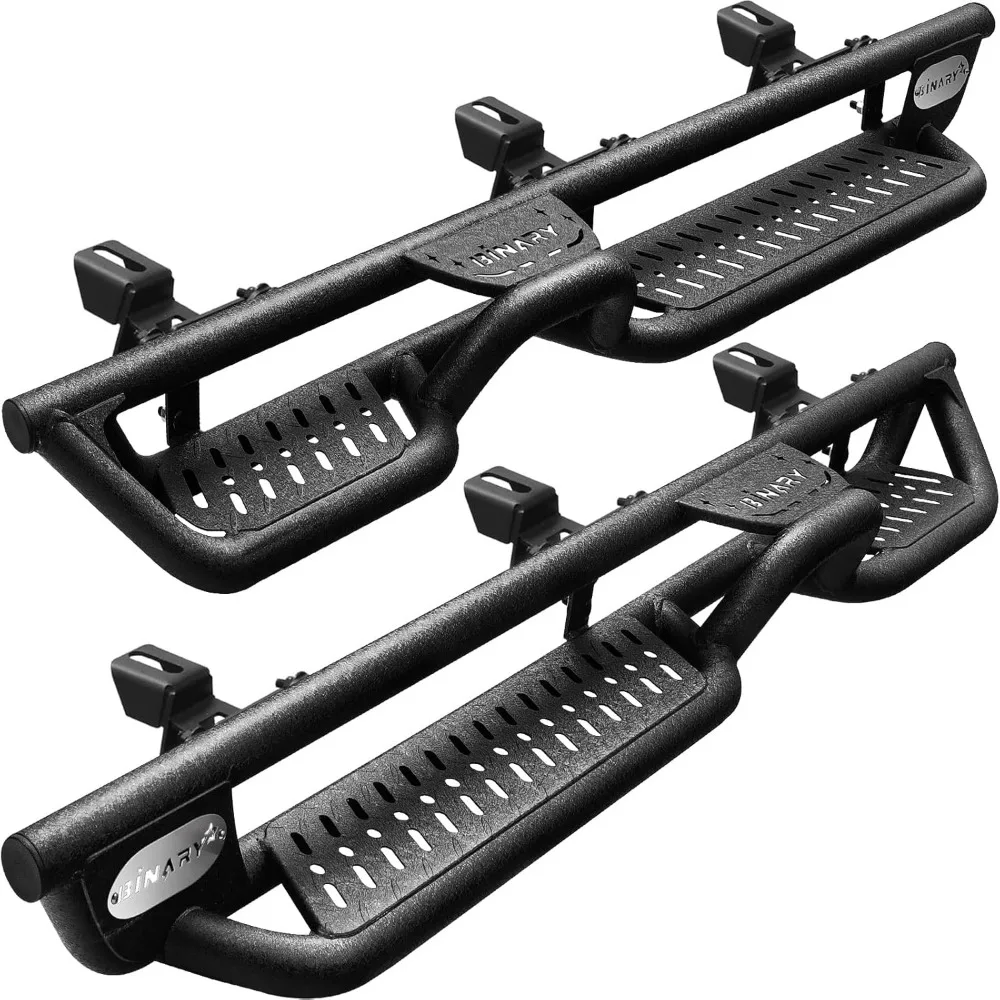 

BINARY STAR Running Boards Compatible with Vehicle 2018-2025 Jeep Wrangler JL 4 Doors, 6 Inch Two-Stair Side Steps Truck Nerf Ba
