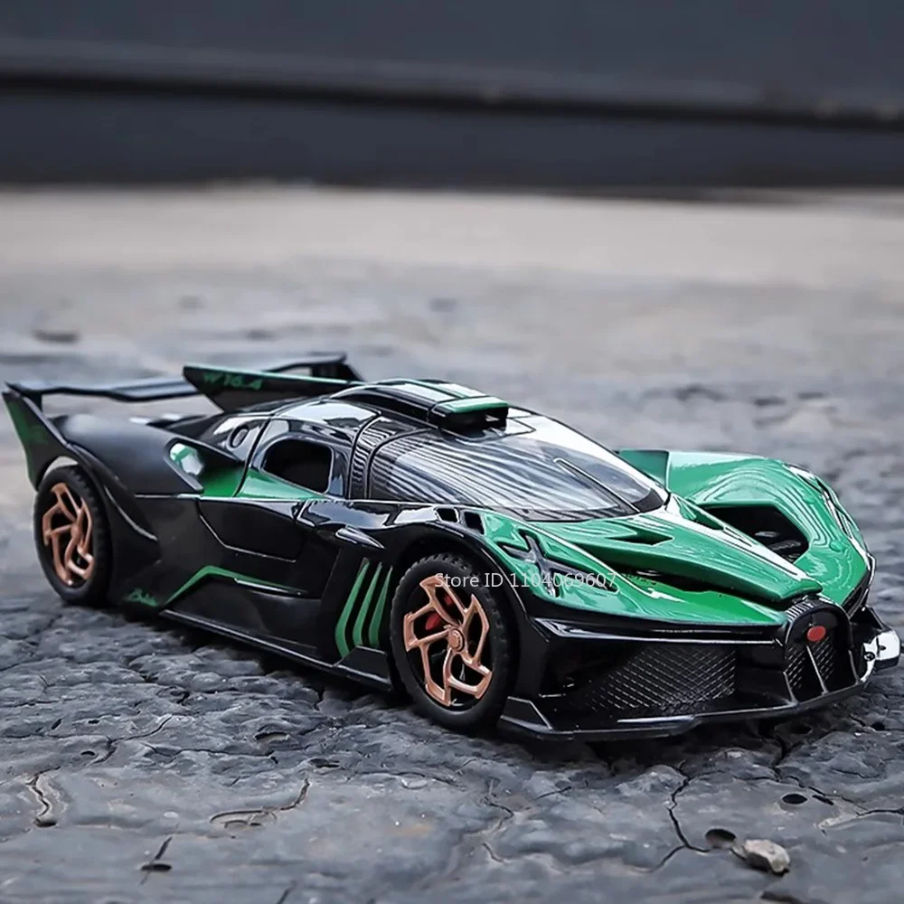 1:32 Bolide Sport Model Toys pressofuso in lega per auto con 4 porte aperte tirare indietro il suono e il veicolo da corsa leggero per i bambini