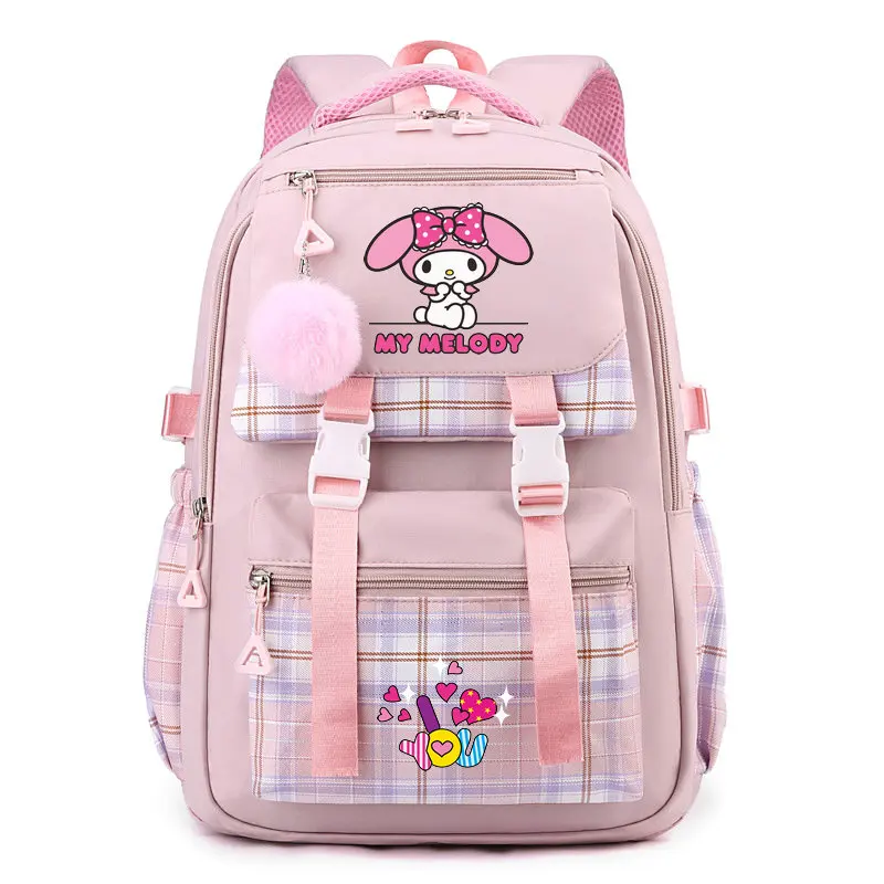 mochilas Kuromi Melody Printing School Bags Canvas Backpack For Teens Girls Large Capacity Travel Bag Mochila Birthday Gift