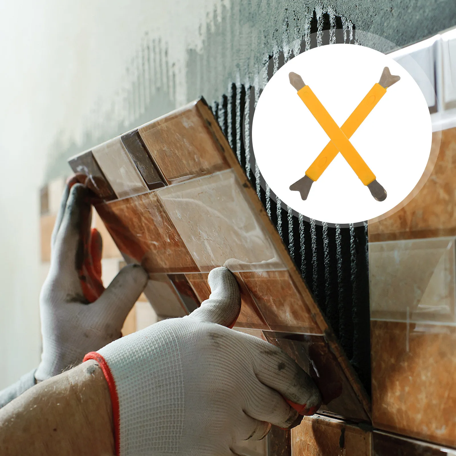 

Набор из 2 штук: Инструмент для затирки швов из вольфрамовой стали, двойной пресс-аппликатор для ремонта плитки, для пола, ванной, кухни, балкона, строительных работ