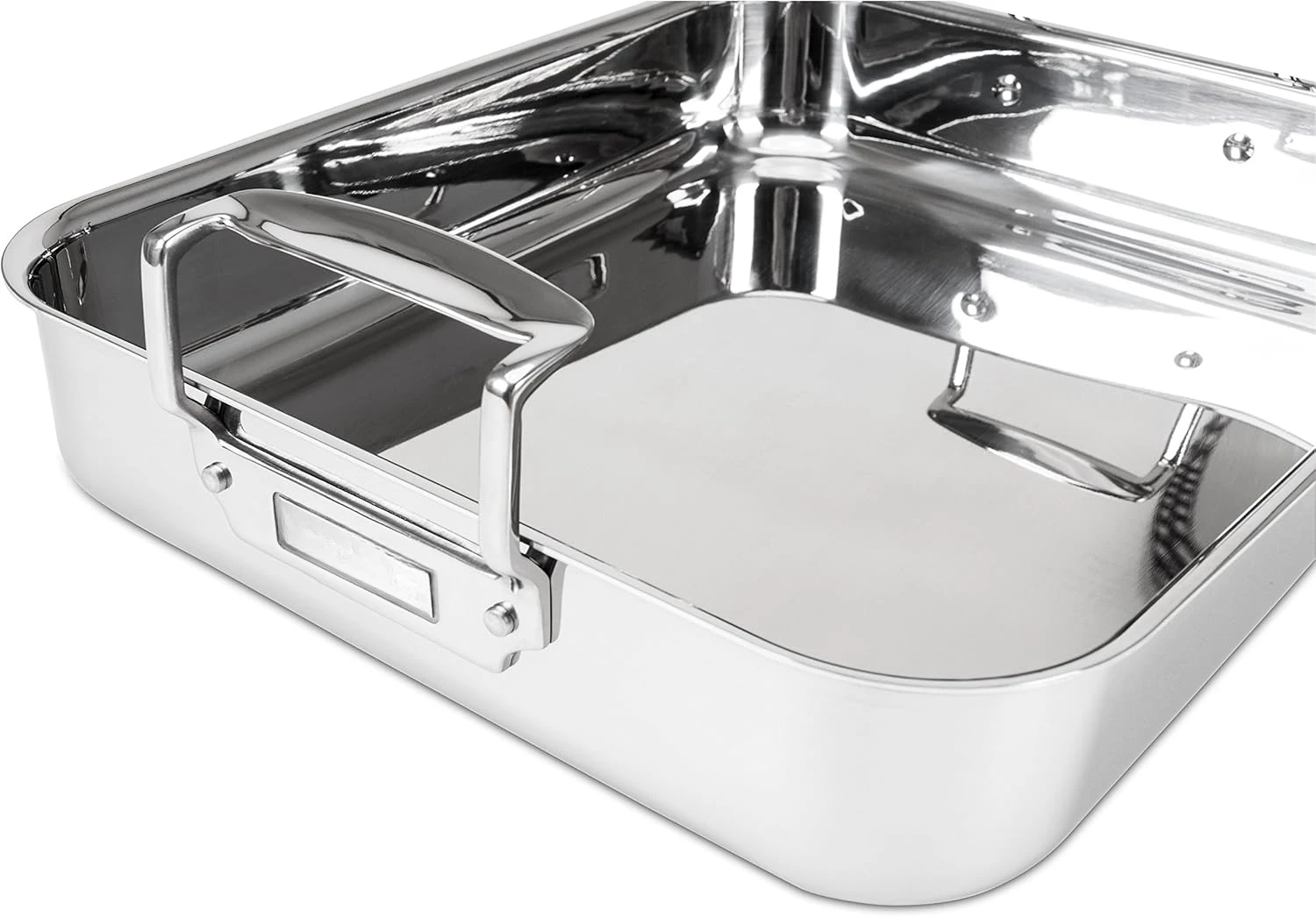 Culinary 3-Ply Stainless Steel Roasting Pan, Includes a Nonstick Rack, Dishwasher, Oven Safe, Works on All Cooktops