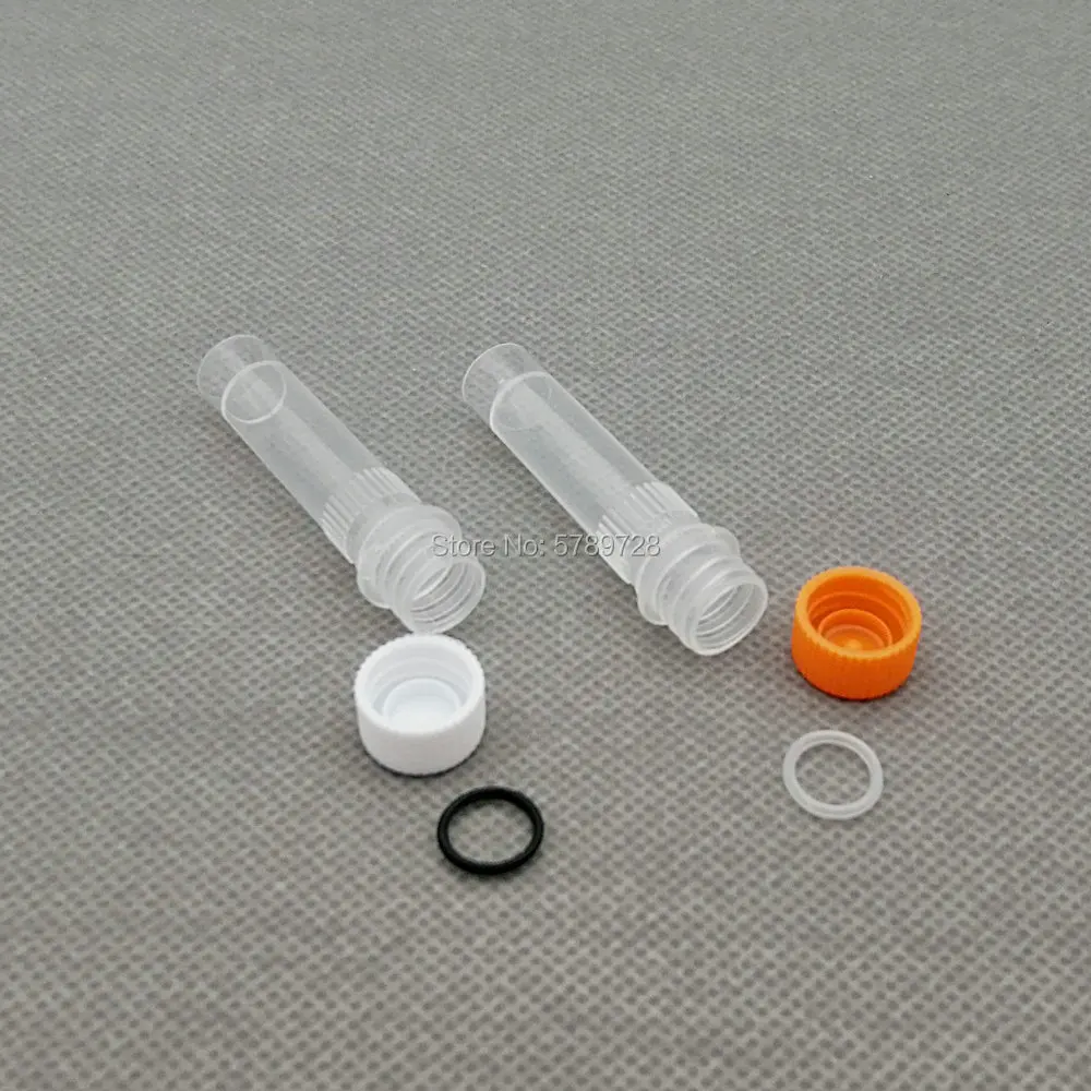 100pcs/lot 1.5ml Plastic Freezing Tubes Flat Bottom Sample Cryovial Centrifuge tube With Gasket