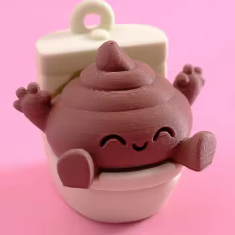 Happy Poop Toilet Ornament 3D Printed Funny Pendant Decoration for Bathroom &amp; Desktop Novelty Gifts for friends