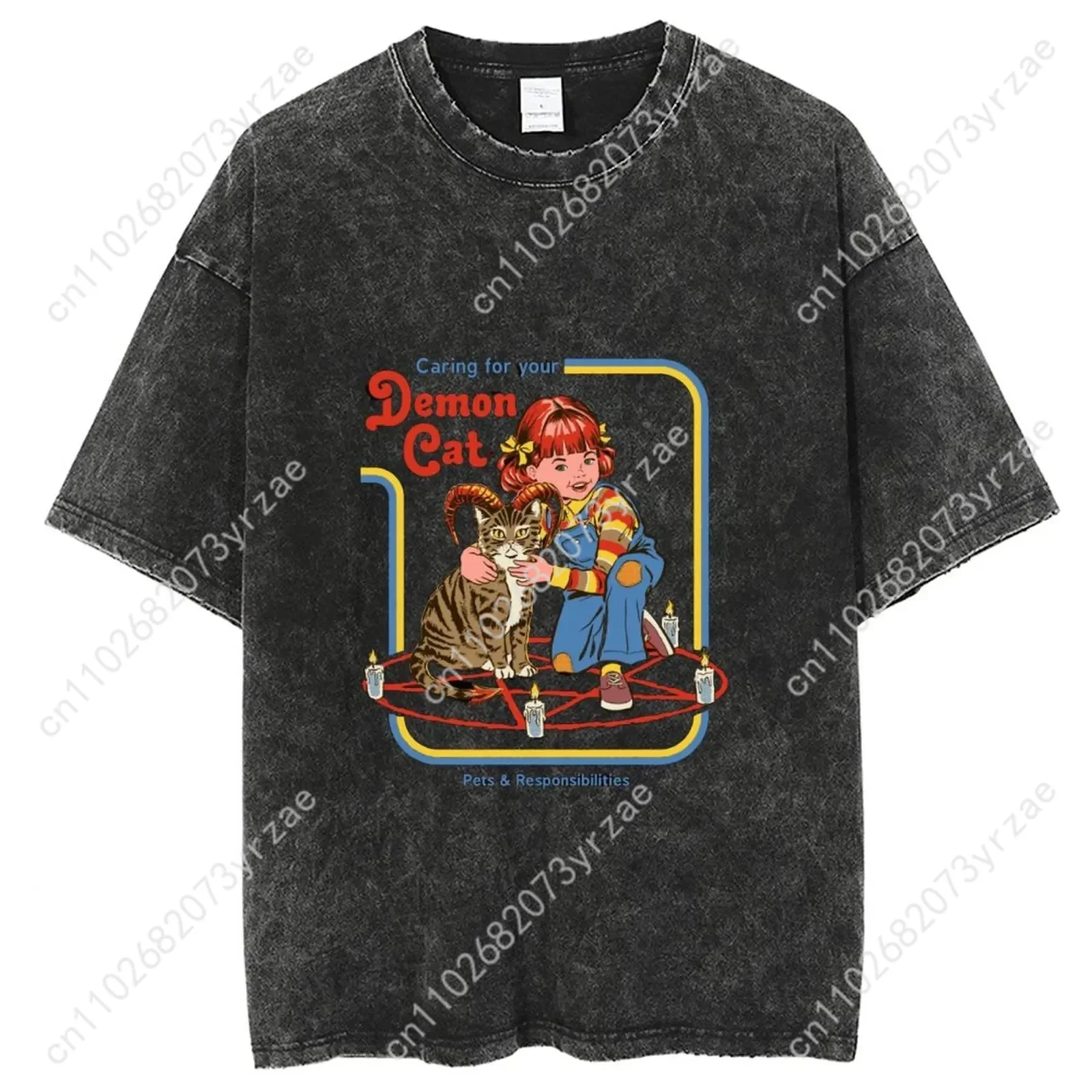 Vamos plantar um jardim mágico retro lavagem tshirt homem mulher de alta qualidade algodão manga curta moda camiseta macio respirável topos