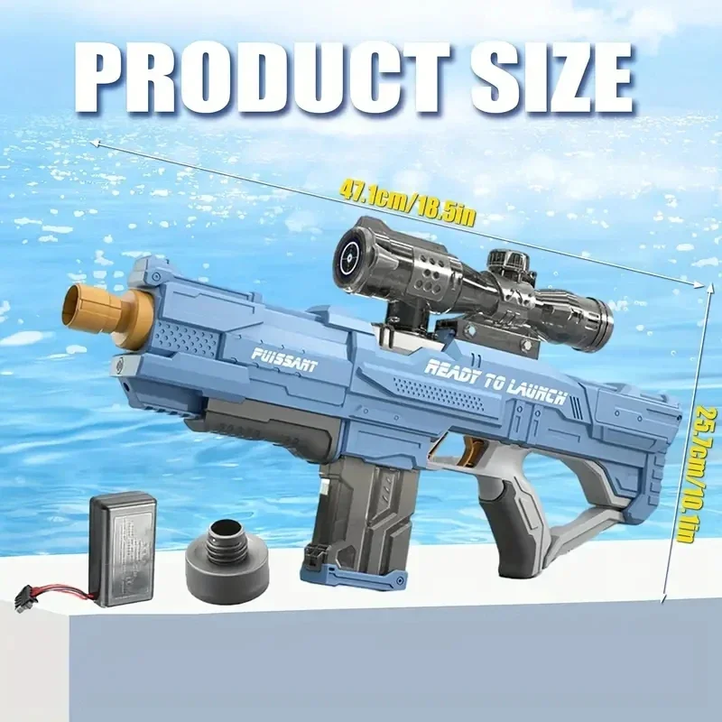 Pistolet à eau électrique haute pression pour enfants, jouets d'été en plein air, plage, piscine, jeux de combat, absorbe l'eau automatique, cadeaux