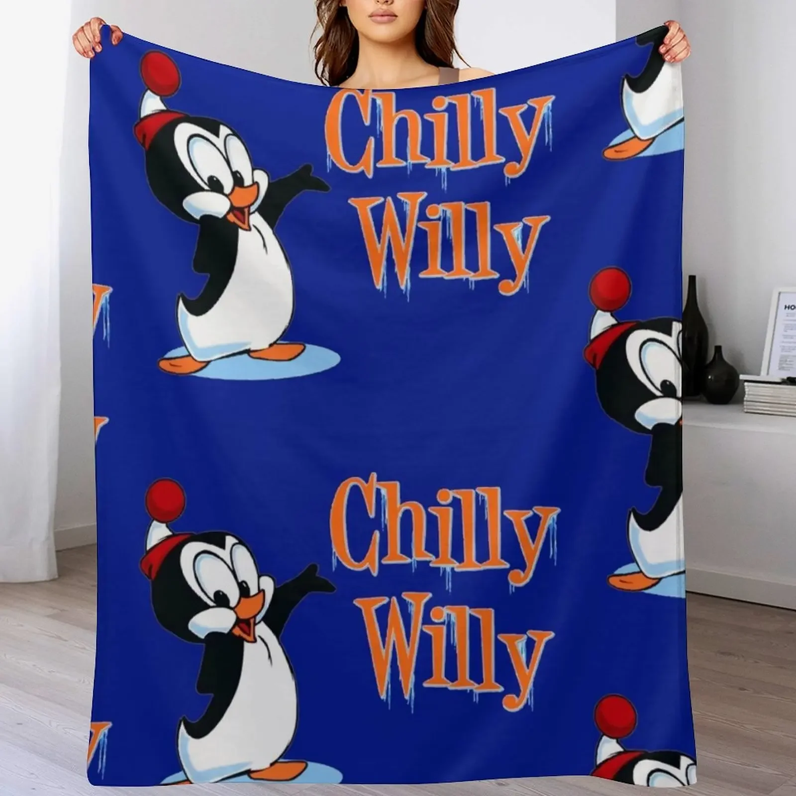 

Uh huh! Chilly Willy Vintage Retro Style Throw Blanket Decorative Sofa manga Decorative Sofas Hair Blankets