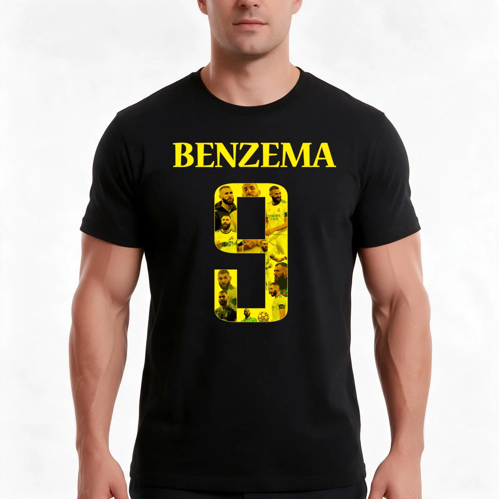 Karim Benzema Ballon d'or 2022 T-Shirt, Summer Casual Cotton Tee, Oversized Streetwear Tops, Vintage Graphic Print, 100% Cotton